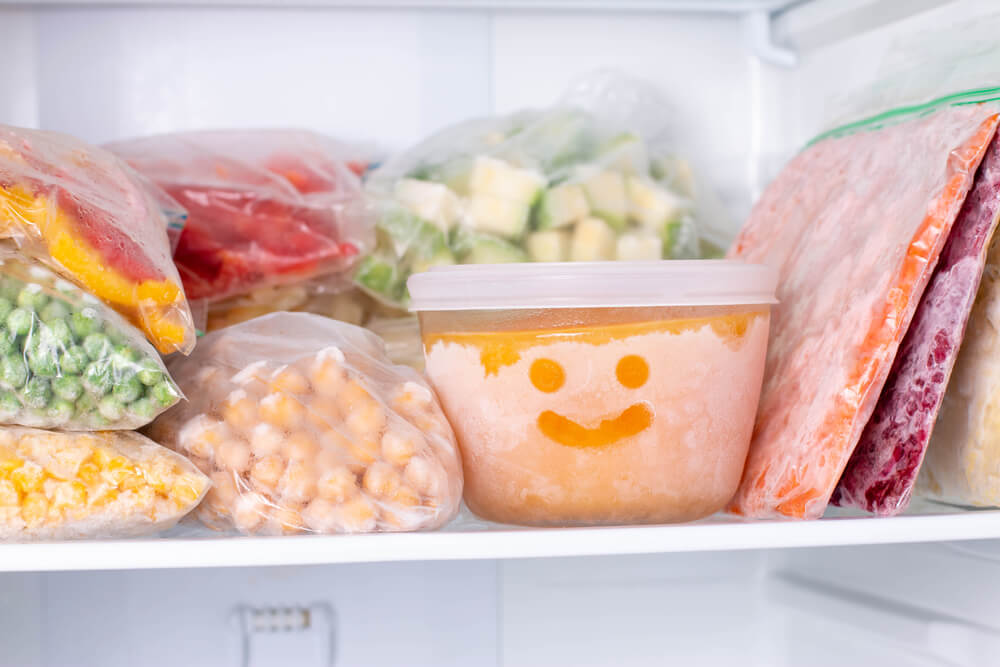 frozen food in the freezer